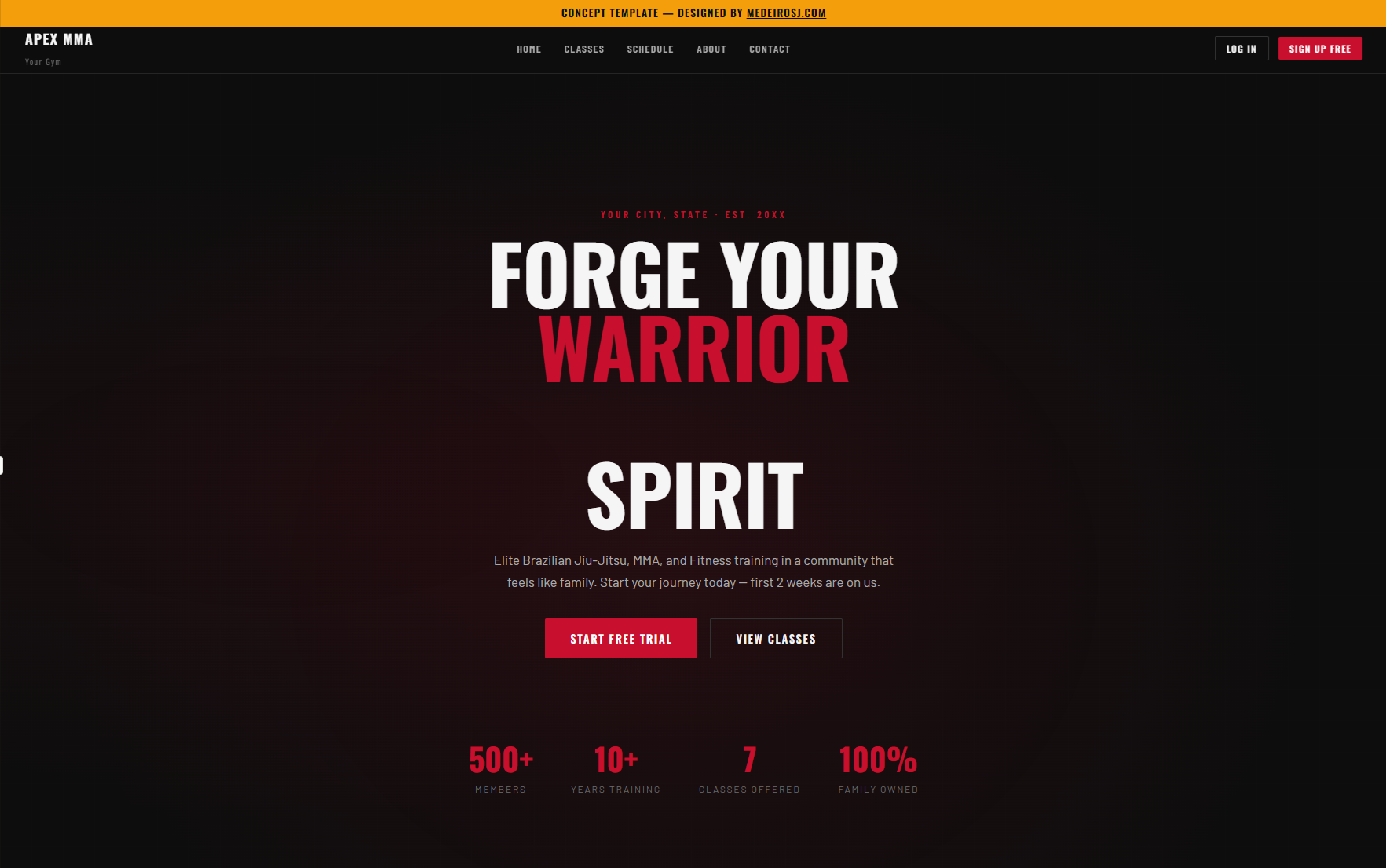 Independent MMA & Fitness concept template