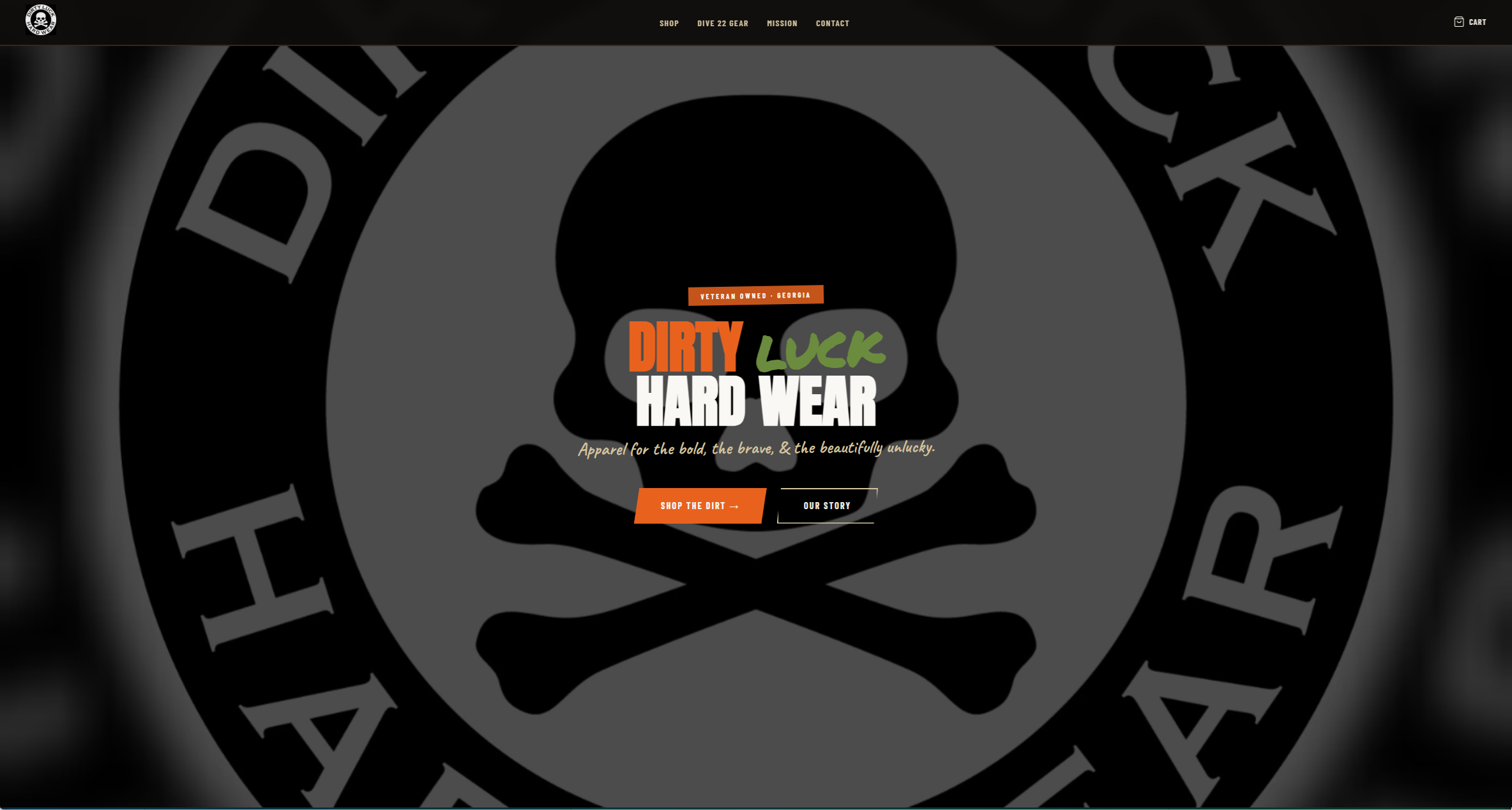 Dirty Luck Hard Wear website screenshot