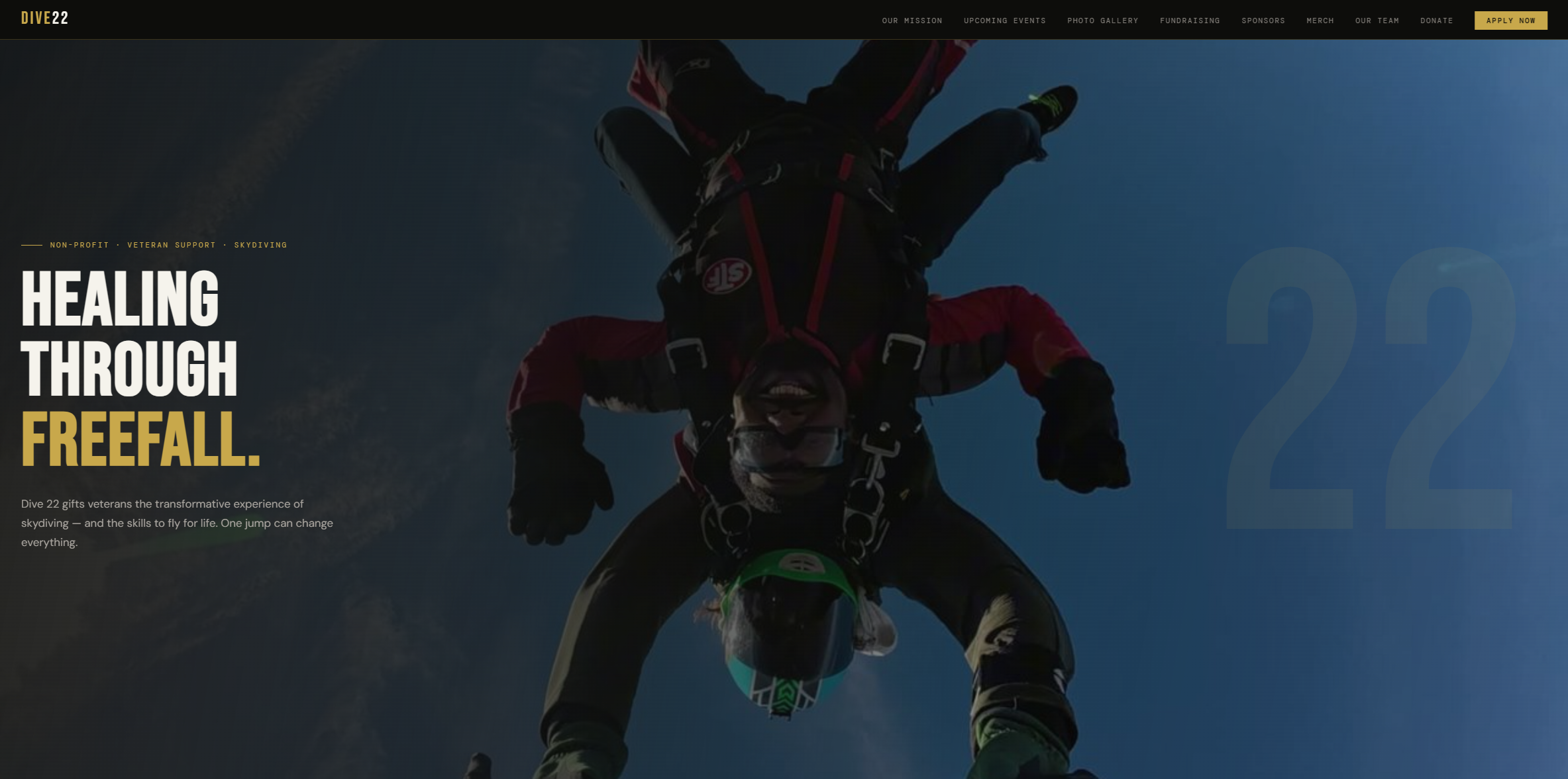 Dive 22 website screenshot