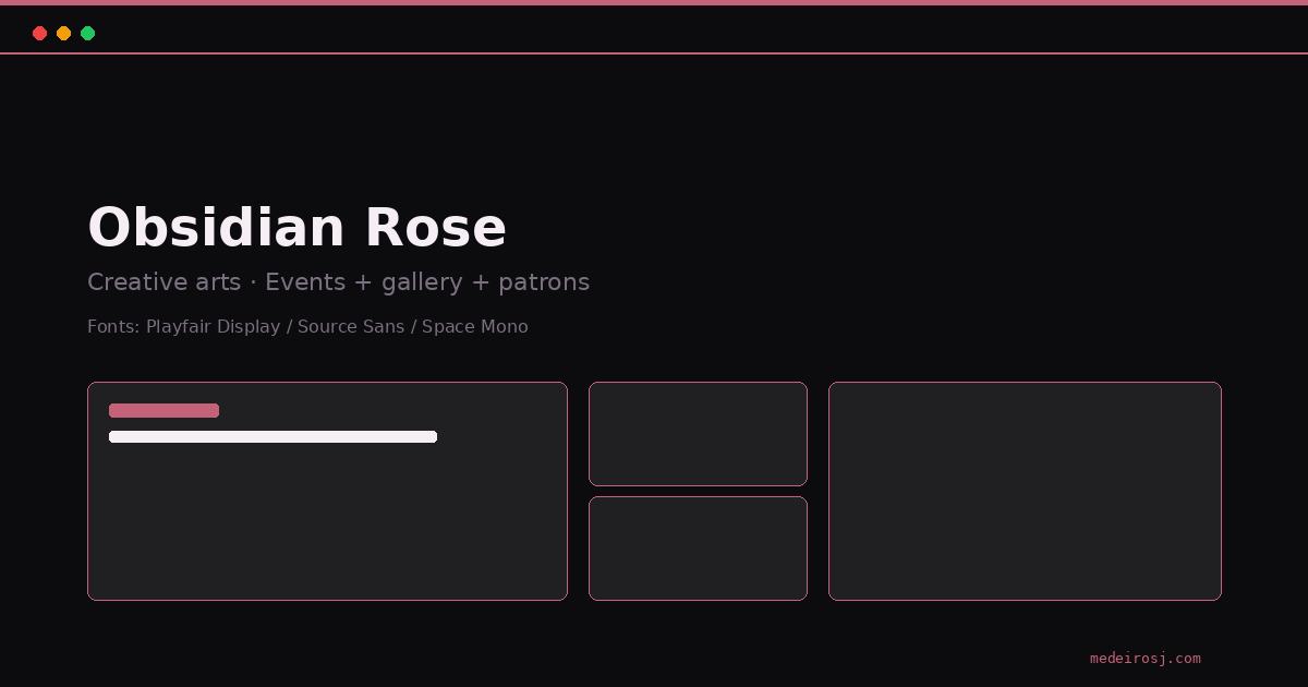 Obsidian Rose template preview